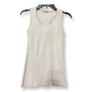Athleta Womens Tank Top Lavander Sleeveless Scoop Neck Shelf Bra Ribbed Cotton M